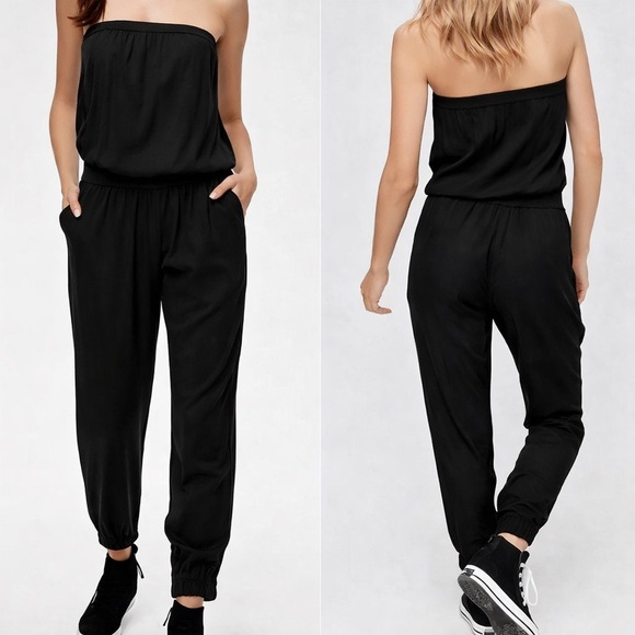 Sunday Best Pants - Sunday Best Black Strapless Jumpsuit Women’s Small One Piece Minimalist Tabata